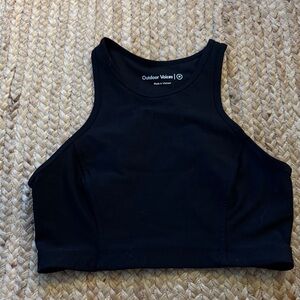Outdoor Voices Black High-Neck Crop Bra Top